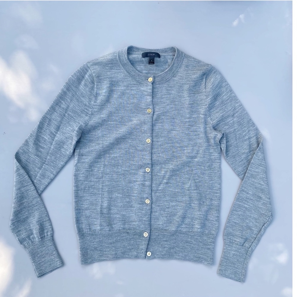 J.Crew 100% Merino Wool gray cardigan Small